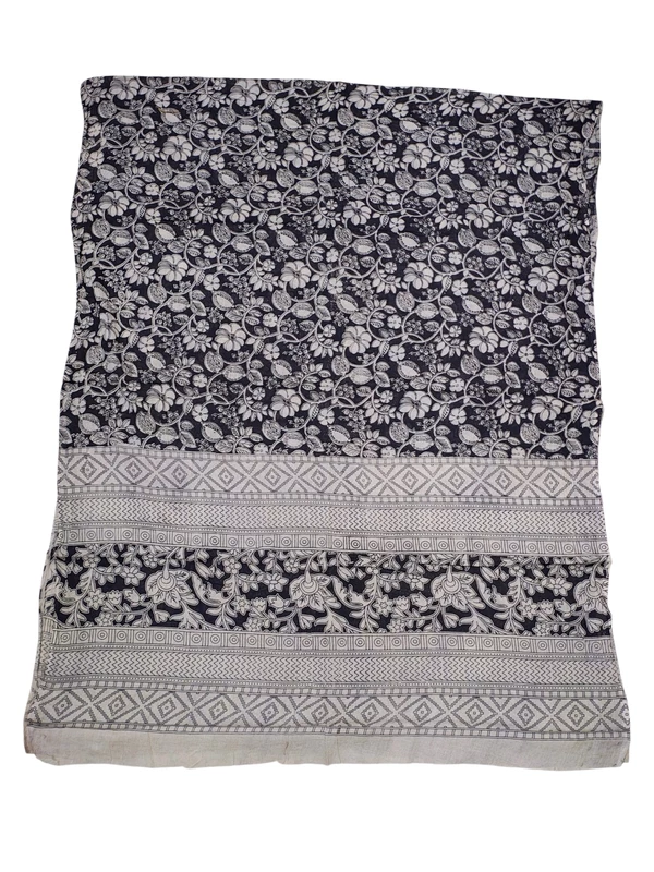 Yellow & Black Kalamkari Pure Cotton Dress Materials