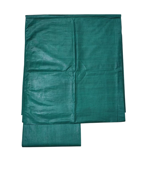 Dark Green Plain Katan Silk Unstitched Salwar Suit Set with Dupatta
