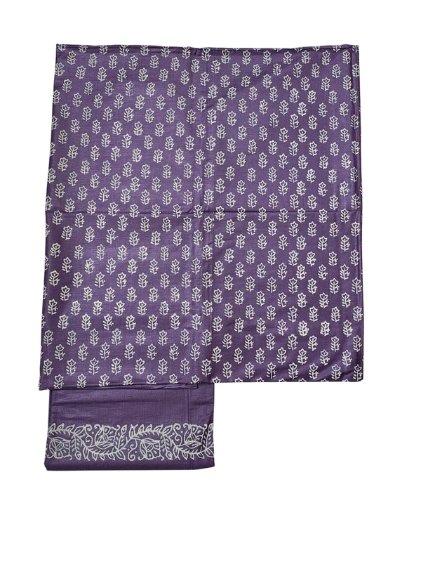Wine Ajrakh Print Silk Unstitched Suit Set