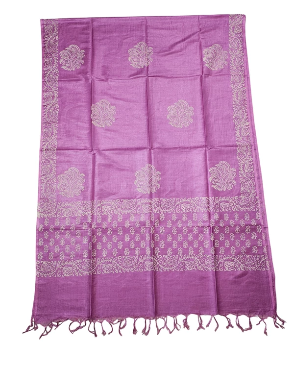 Pink Hand Block Print Cotton Silk Dress Material for Women