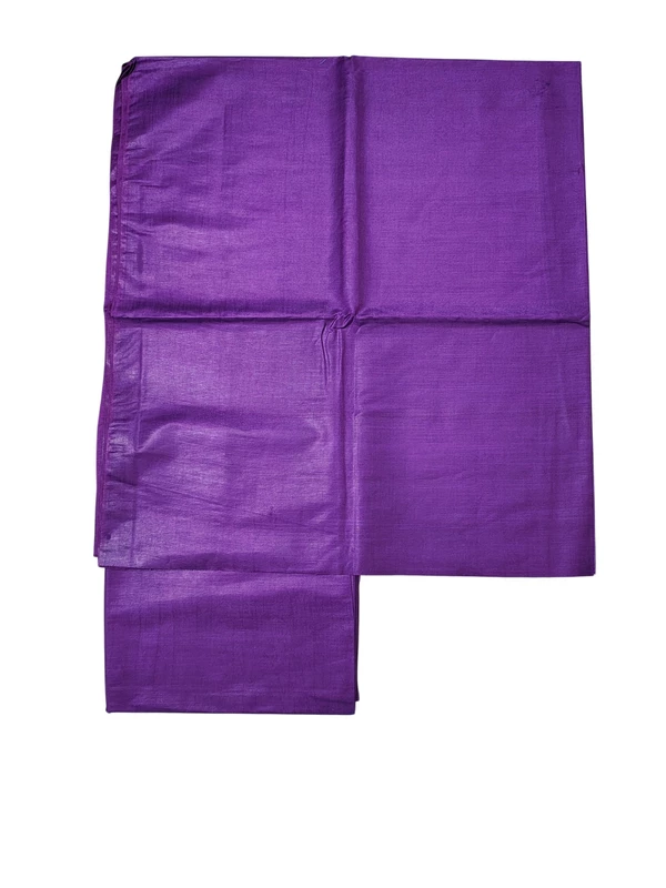 Blue Violet Plain Katan Silk Unstitched Salwar Suit Set with Dupatta
