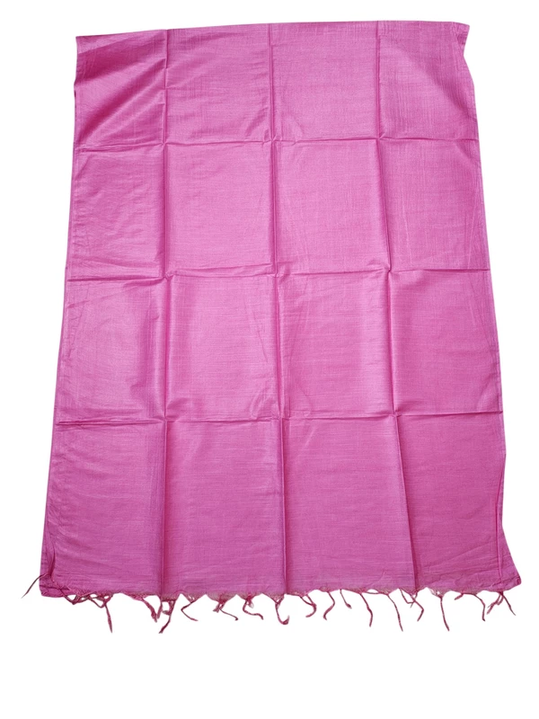 Pink Plain Katan Silk Unstitched Salwar Suit Set with Dupatta
