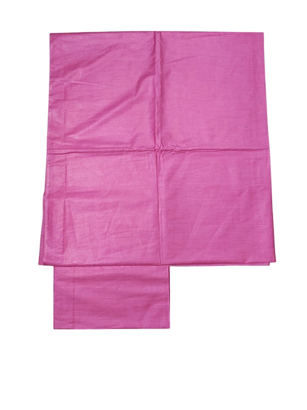 Pink Plain Katan Silk Unstitched Salwar Suit Set with Dupatta