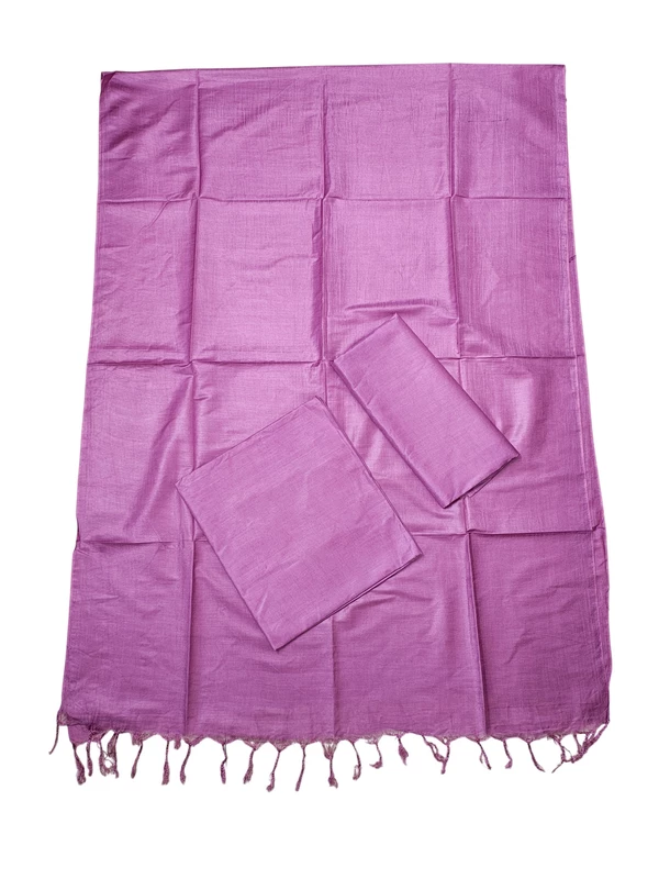 Plum Plain Katan Silk Unstitched Salwar Suit Set with Dupatta