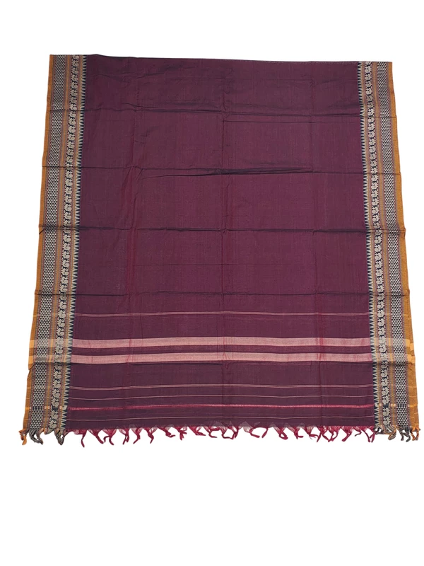 Maroon Narayanpet Handloom Unstitched Salwar Suit with Handwoven Border