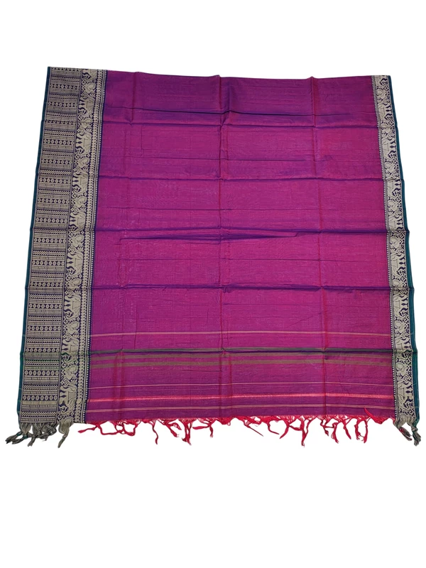 Dark Pink Narayanpet Handloom Unstitched Salwar Suit with Handwoven Border