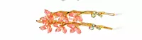Gold-Tone Floral Hairpin Set with Translucent Bead Flowers