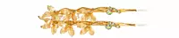 Gold-Tone Floral Hairpin Set with Translucent Bead Flowers