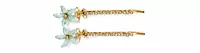 Gold-Tone Chain Hairpin Set with Translucent Flower Charms