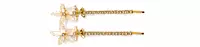 Gold-Tone Chain Hairpin Set with Translucent Flower Charms