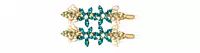 Gold-Tone Crystal Leaf Hairpin Set with Teardrop Accents
