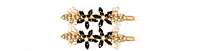Gold-Tone Crystal Leaf Hairpin Set with Teardrop Accents
