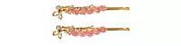 Gold-Tone Bow Hairpin Set with Pastel Bead Cascades .