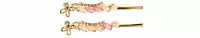 Gold-Tone Bow Hairpin Set with Pastel Bead Cascades .