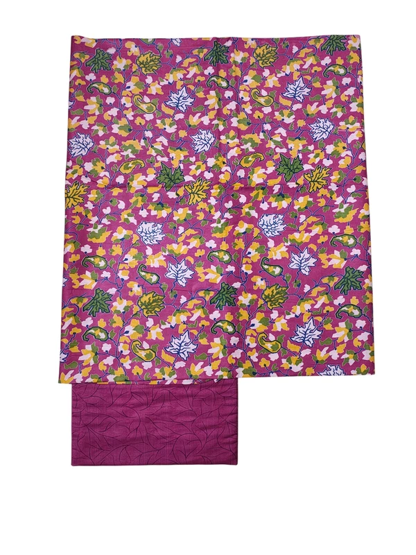 Deep Pink Ajrakh Katan Silk Dress Materials for Women