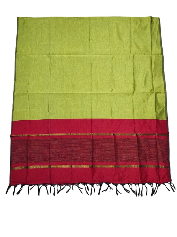 Red Pochampally Ikkat Silk Unstitched Suit Set