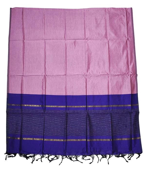 Purple & Pink Pochampally Ikkat Silk Unstitched Suit Set