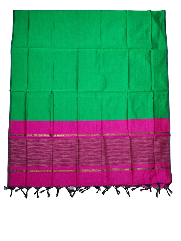 Magenta Pink Pochampally Ikkat Silk Dress Material with Dupatta