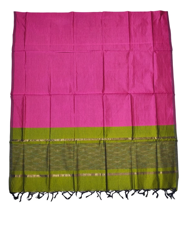 Green & Mustard Pochampally Ikkat Silk Dress Material with Dupatta