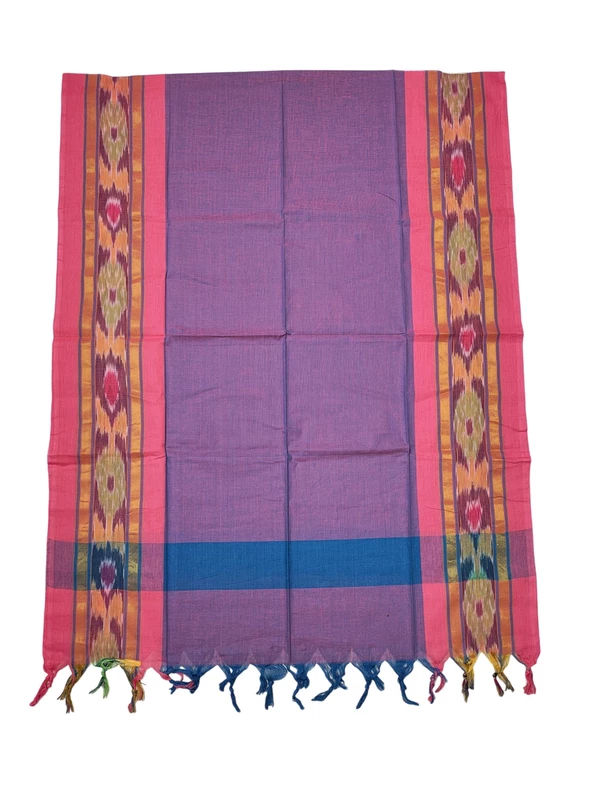Peach & Purple Mangalagiri Cotton Unstitched Salwar Suit for Women
