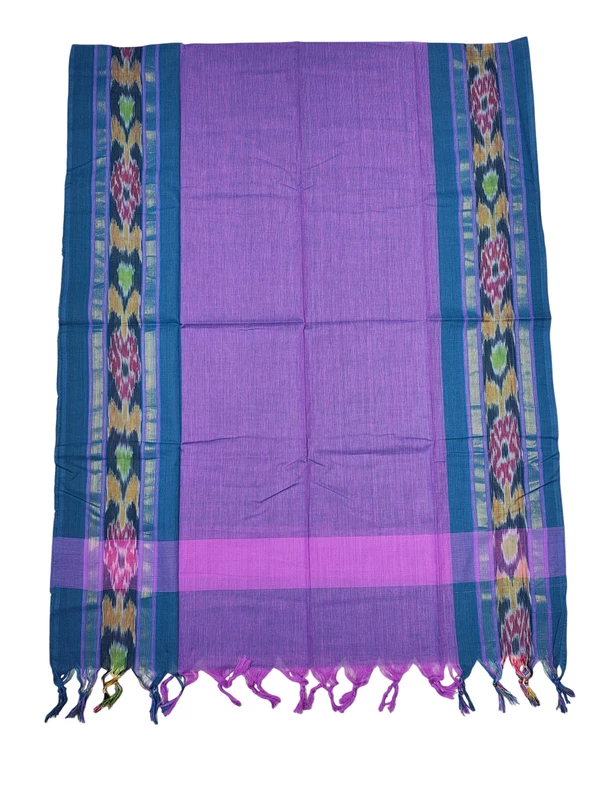 Indigo & Pink Mangalagiri Cotton Unstitched Salwar Suit for Women