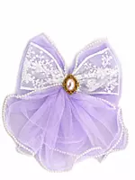 Lace and Tulle Bow Hairpin Set with Pearl Cameo.