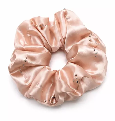 Satin Scrunchie Set with Crystal Accents
