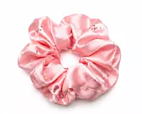 Satin Scrunchie Set with Crystal Accents