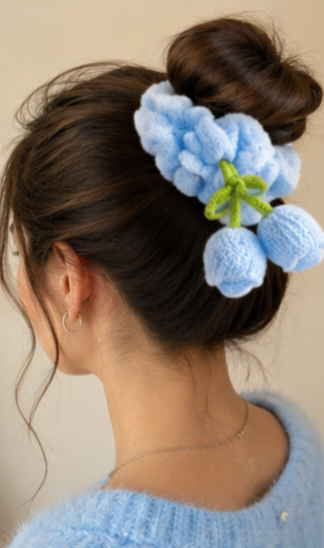 Plush Cherry Charm Hair Scrunchies