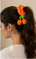 Plush Cherry Charm Hair Scrunchies