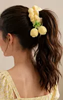 Plush Cherry Charm Hair Scrunchies