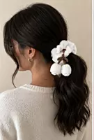 Plush Cherry Charm Hair Scrunchies