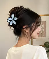 Resin Flower Hair Clip Set with Black Outline