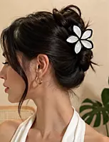 Resin Flower Hair Clip Set with Black Outline