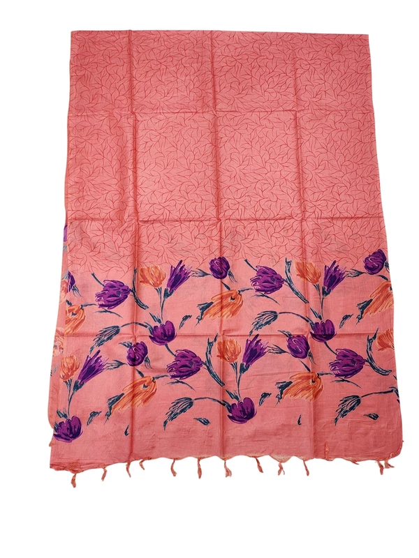 Peach Ajrakh Print Cotton Silk Unstitched Suit Set