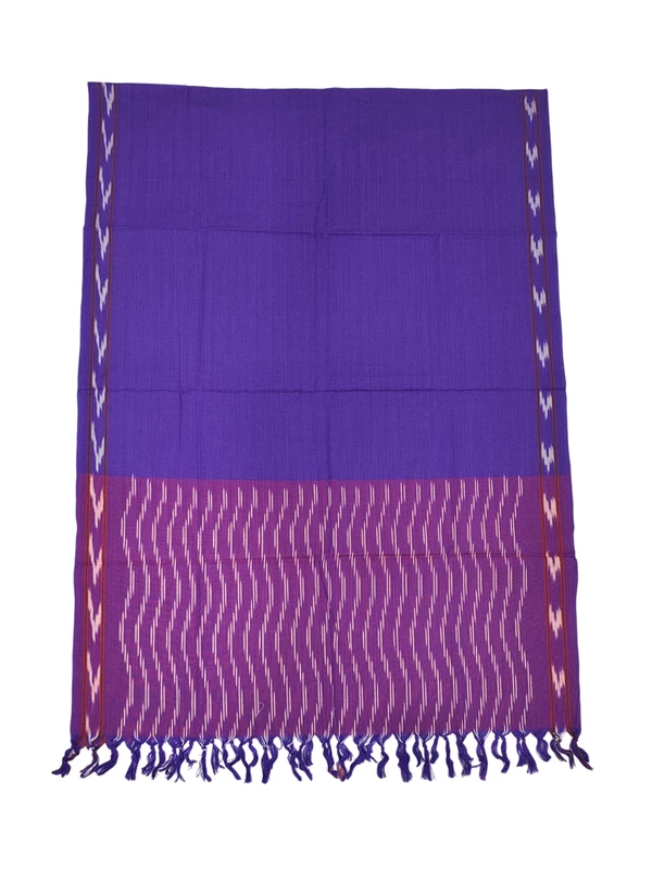 Purple & Pink Pochampally Ikkat Cotton Dress Material with Dupatta