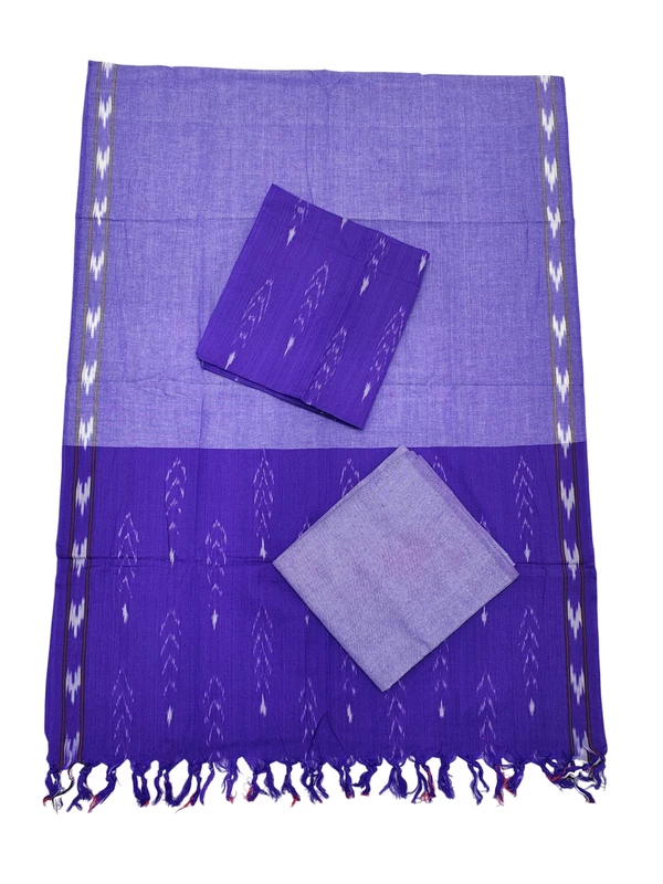 Violet Pochampally Ikkat Cotton Dress Material with Dupatta