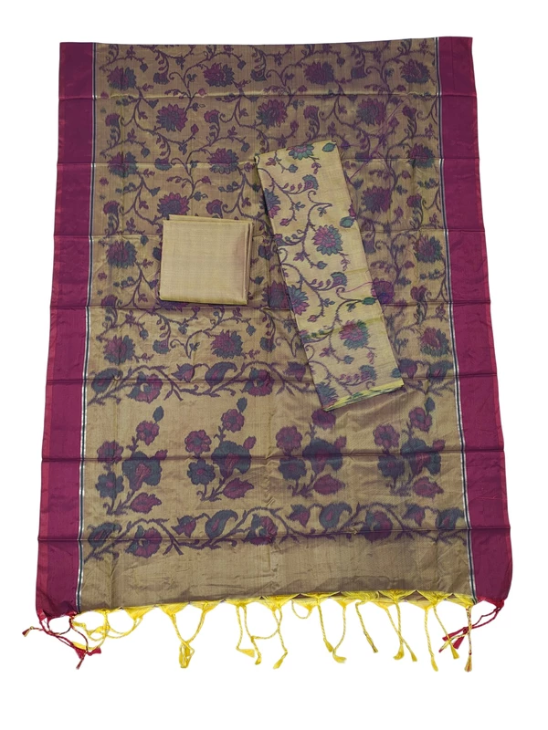 Lavender Banarasi Silk Dress Materials for Women
