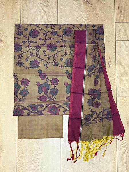 Lavender Banarasi Silk Dress Materials for Women