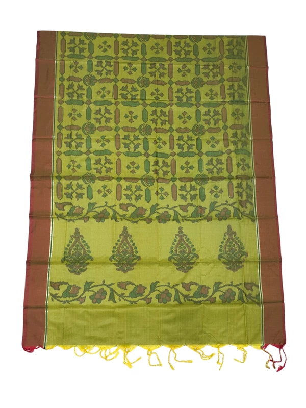 Green Banarasi Silk Meenakari Dress Materials for Women