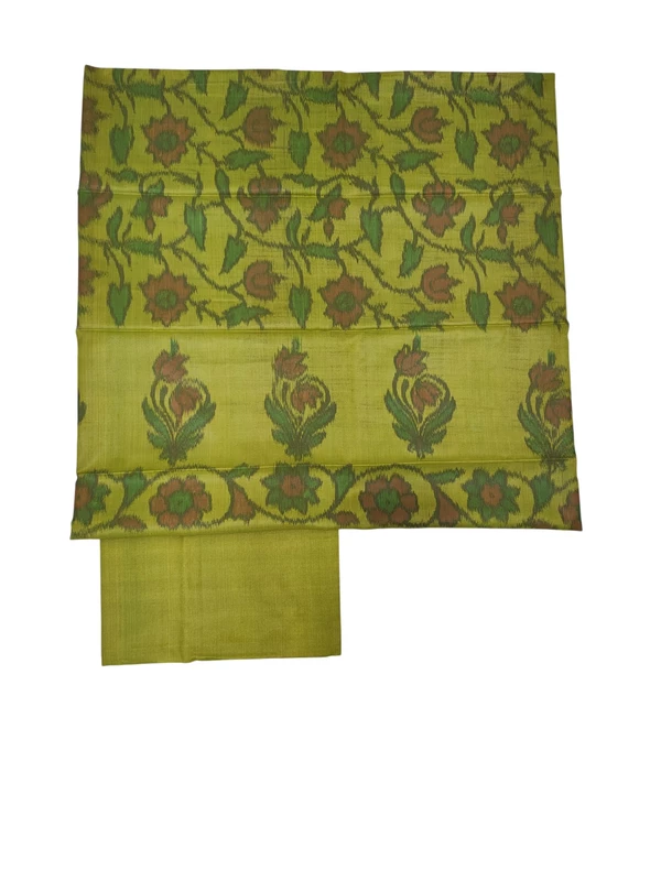 Green Banarasi Silk Meenakari Dress Materials for Women
