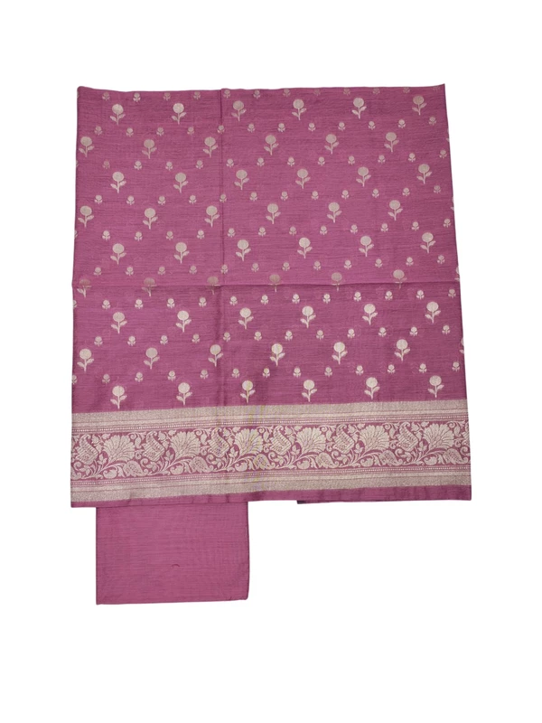 Pink Banarasi Silk Dress Material for Women