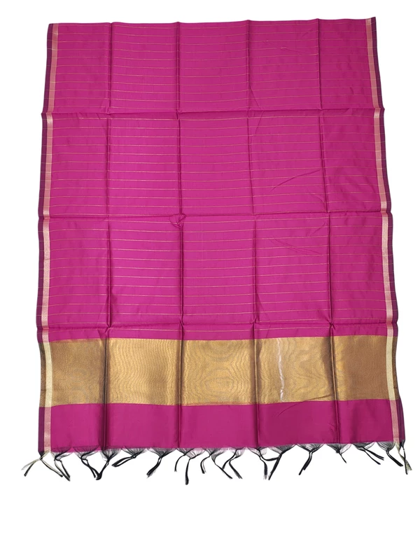 Pink Banarasi Cotton Silk Unstitched Salwar Suit Set with dupatta for Women