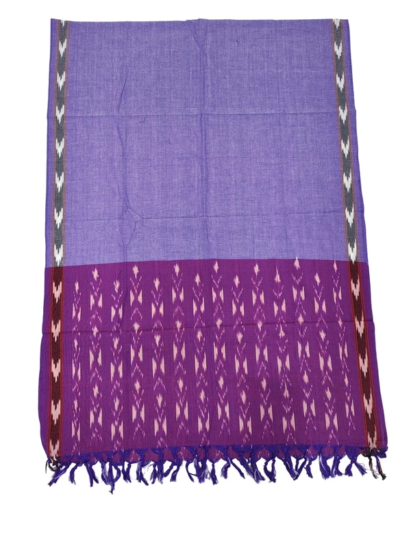 Purple Pochampally Ikkat Cotton Dress Material with Dupatta