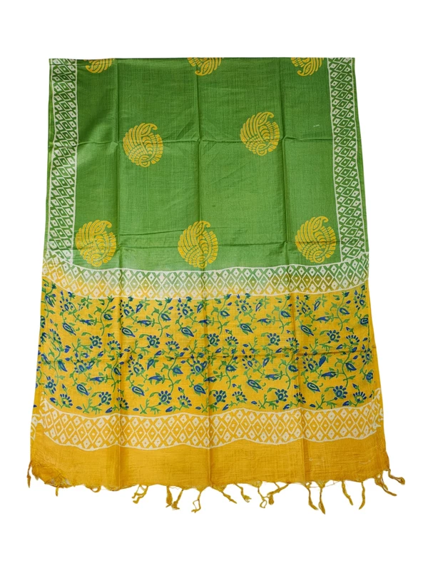 Yellow Ajrakh Print Silk Salwar Suit Set with Dupatta