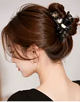 Crystal Bow Hair Clips - Decorative Claw Clips with Gemstone Detail