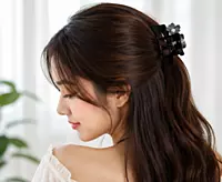 Floral Crystal Claw Hair Clips - Transparent Statement Hair Accessories