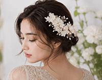 Floral Pearl Crystal Hair Clips - Gold Tone Statement Hair Accessories