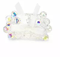 Crystal Floral Bow Hair Clips - Embellished Claw Clips with Ribbon Detail