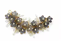 Floral Pearl Crystal Hair Clips - Gold Tone Statement Hair Accessories